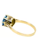 Artesanía vintage Anillo Aguamarina Oro amarillo de 14 quilates vrc366y